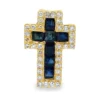 Sapphire Cross Pendant Necklace
