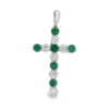 Emerald Diamond Cross Pendant