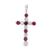 Ruby Diamond Cross Pendant