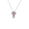 Pink Sapphire Cross Necklace