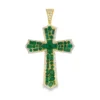 Emerald Diamond Cross Pendant
