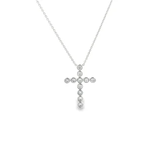 Bezel Diamond Cross Pendant