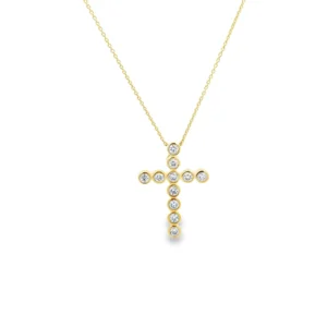 Bezel Diamond Cross Pendant