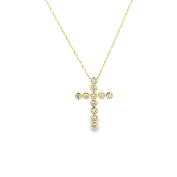 Bezel Diamond Cross Pendant