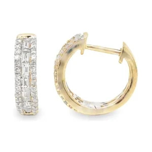Baguette Diamond Hoop Earrings