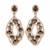 Oval Cluster Drop Earrings
