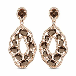 Oval Cluster Drop Earrings