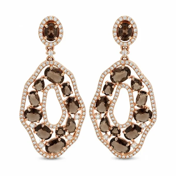 Oval Cluster Drop Earrings