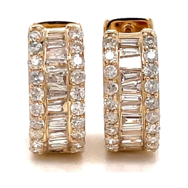 Baguette Diamond Huggie Earrings
