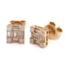 Square Diamond Stud Earrings
