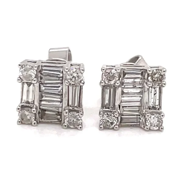 Baguette Diamond Stud Earrings