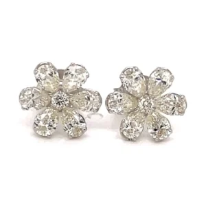 Floral Diamond Stud Earrings