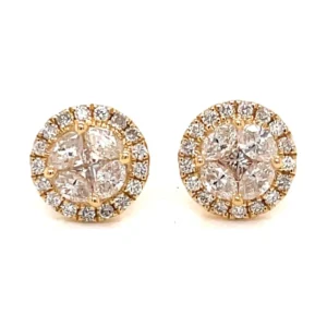 Halo Diamond Stud Earrings