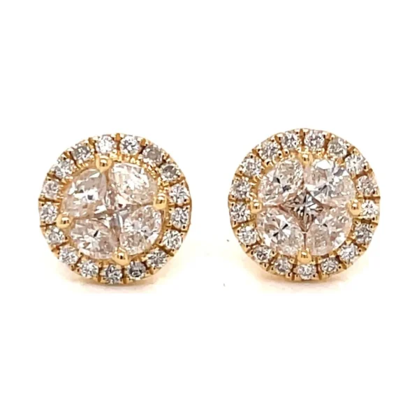 Halo Diamond Stud Earrings