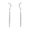 Crescent Diamond Dangle Earrings