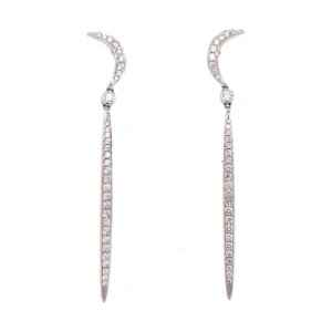 Crescent Diamond Dangle Earrings