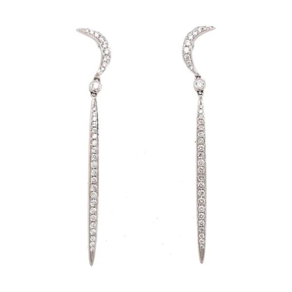 Crescent Diamond Dangle Earrings