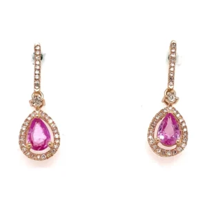 Pear Ruby Drop Earrings