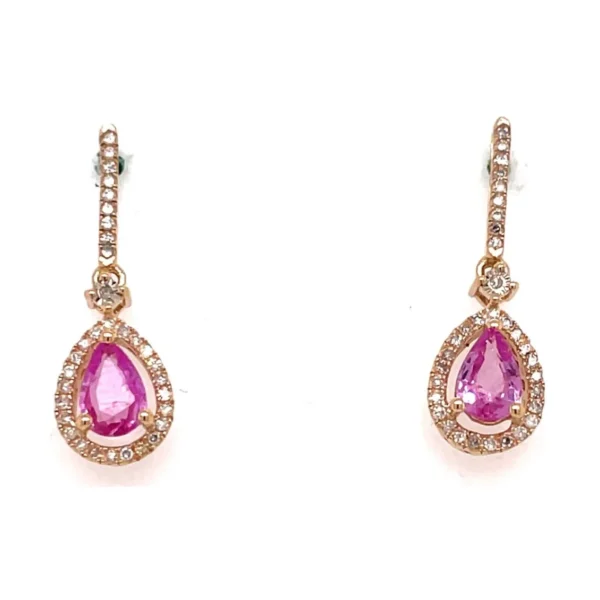 Pear Ruby Drop Earrings