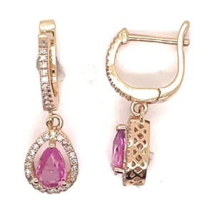 Pear Pink Sapphire Earrings