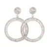 Diamond Circle Dangle Earrings