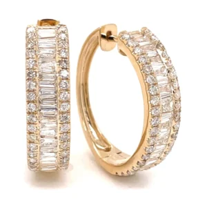 Baguette Diamond Hoop Earrings