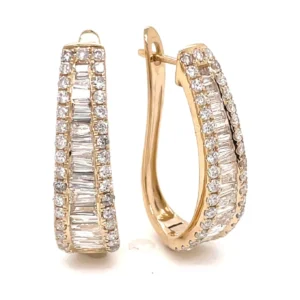 Baguette Diamond Huggie Earrings