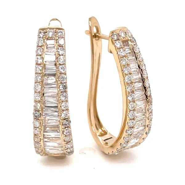 Baguette Diamond Huggie Earrings