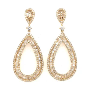 Teardrop Diamond Dangle Earrings