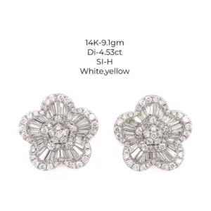 Flower Diamond Stud Earrings