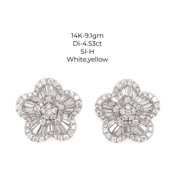 Flower Diamond Stud Earrings