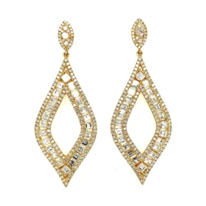 Diamond Openwork Dangle Earrings