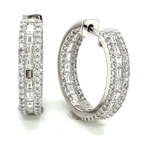 Baguette Diamond Hoop Earrings