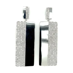 Diamond Rectangular Dangle Earrings