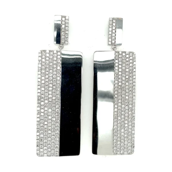 Diamond Rectangular Dangle Earrings