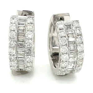 Diamond Huggie Hoop Earrings