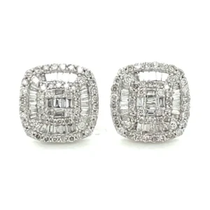 Square Cluster Stud Earrings