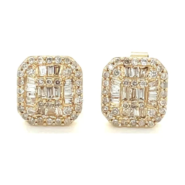 Baguette Diamond Stud Earrings