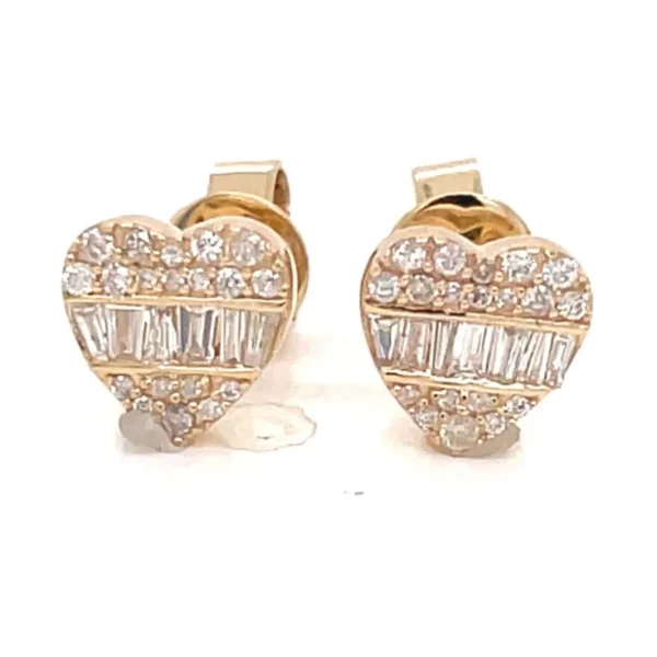 Heart Diamond Stud Earrings