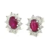 Oval Gemstone Halo Earrings