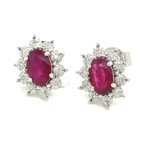 Oval Gemstone Halo Earrings
