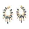 Pear Gemstone Chandelier Earrings