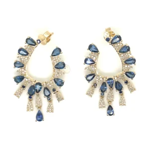 Pear Gemstone Chandelier Earrings