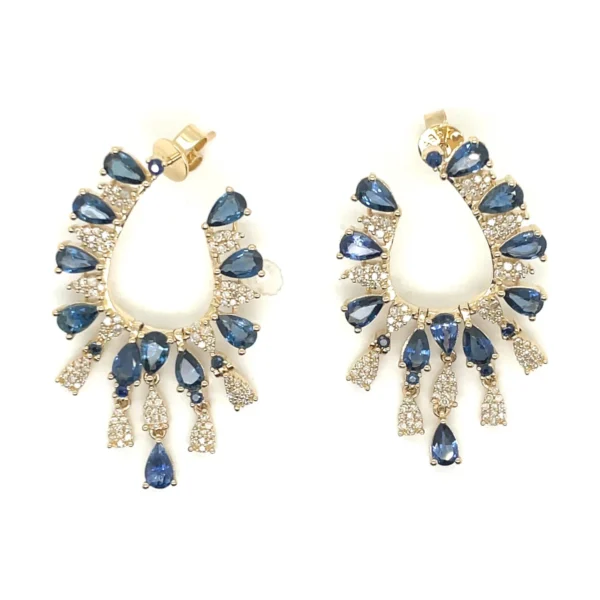 Pear Gemstone Chandelier Earrings