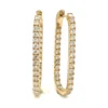 Oval Diamond Hoop Earrings