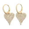 Diamond Heart Dangle Earrings