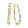 Diamond Oval Hoop Earrings