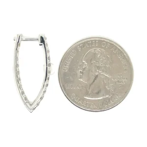 Pointed Diamond Hoop Earrings
