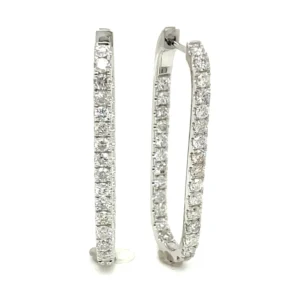 Diamond Oval Hoop Earrings