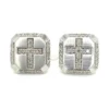 Diamond Cross Stud Earrings